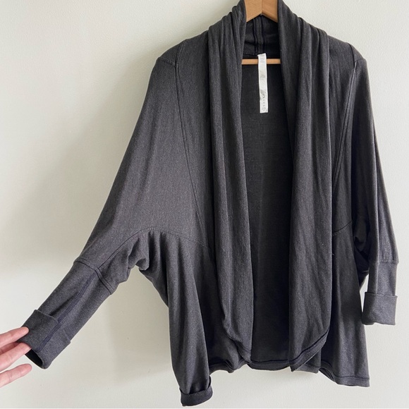Lululemon To and Flow Wrap Cardigan Gray 12 - Picture 5 of 11